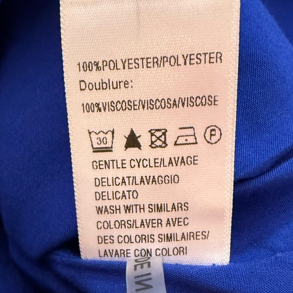 SUNCOO Paris Cyrus Electric Blue Mini Dress Open Back Sleeveless Pockets Size 12 - Picture 13 of 16